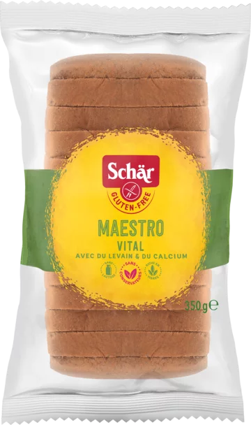 Maestro Vital, chlieb bezgluténový viaczrnný obohatený vápnikom krájaný