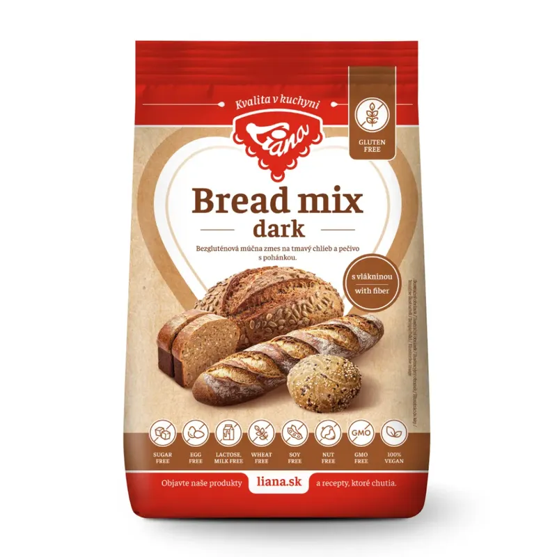 Bread mix dark – bezgluténová zmes na tmavý chlieb a pečivo s pohánkou